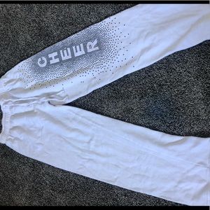 Varsity white cheer sweats